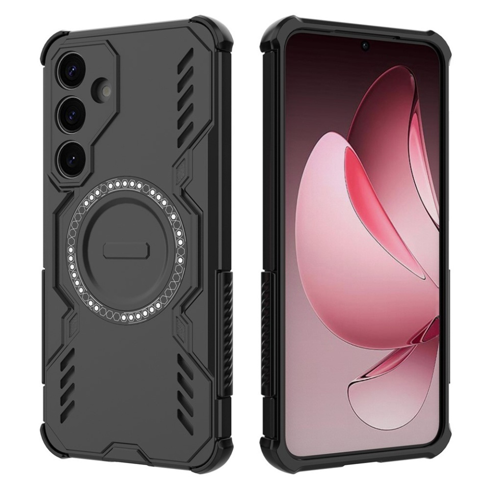 Husa pentru Samsung Galaxy S25 Plus, SKYDDAR INOVATION, ArmorMag, Magsafe, set cu sticker, Negru - 1 | YEO