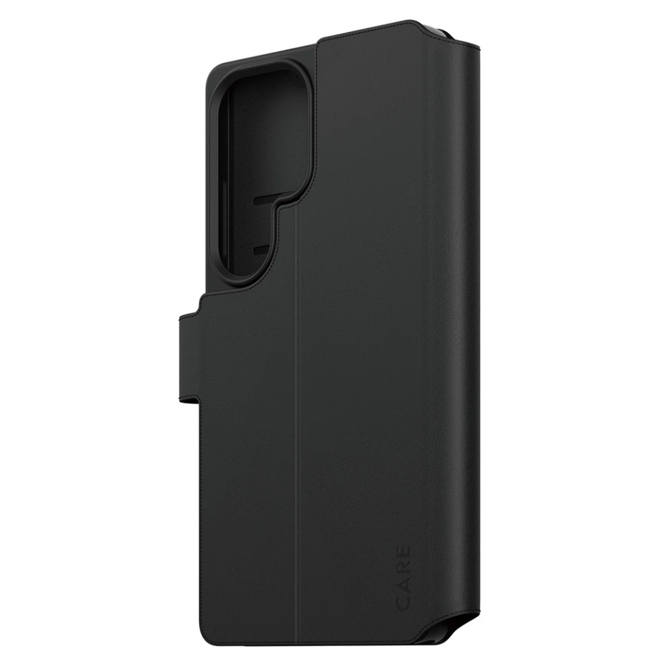 Husa pentru Samsung Galaxy S25 Ultra, PanzerGlass, CARE Feature Kickstand Wallet Case, Tip Carte cu Inchidere Magnetica, Suport Stand si Slot Card Protectie 360°, Testata la Socuri, Negru - 1 | YEO