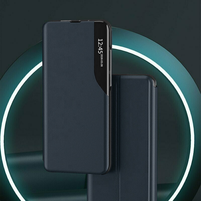 Husa pentru Samsung Galaxy S25 Ultra tip carte, Skyddar Eco View Leather - Albastru - 2 | YEO