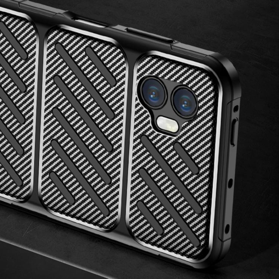 Husa pentru Samsung Galaxy Xcover7 Pro, SKYDDAR INNOVATION, CarbonFiber, Antisoc, Negru, set cu sticker - 3 | YEO