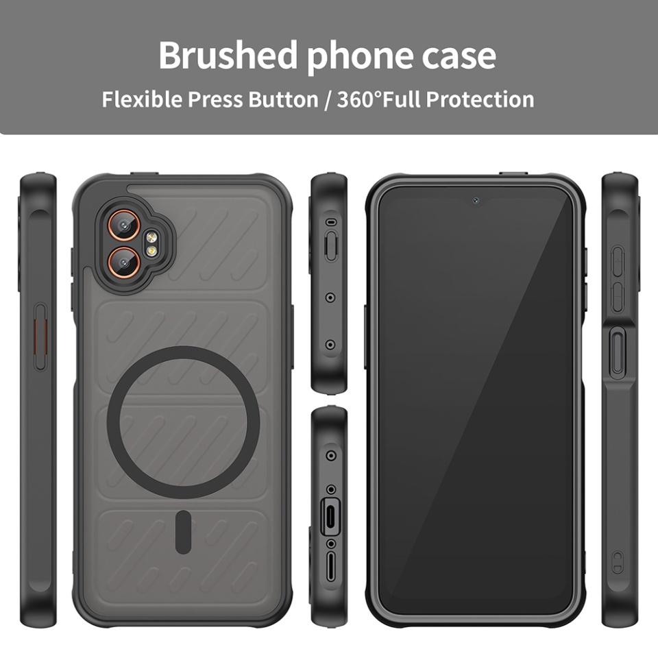 Husa pentru Samsung Galaxy Xcover7 Pro, SKYDDAR INNOVATION, HaloFrost MagSafe II, Antisoc, set cu sticker, Negru - 2 | YEO