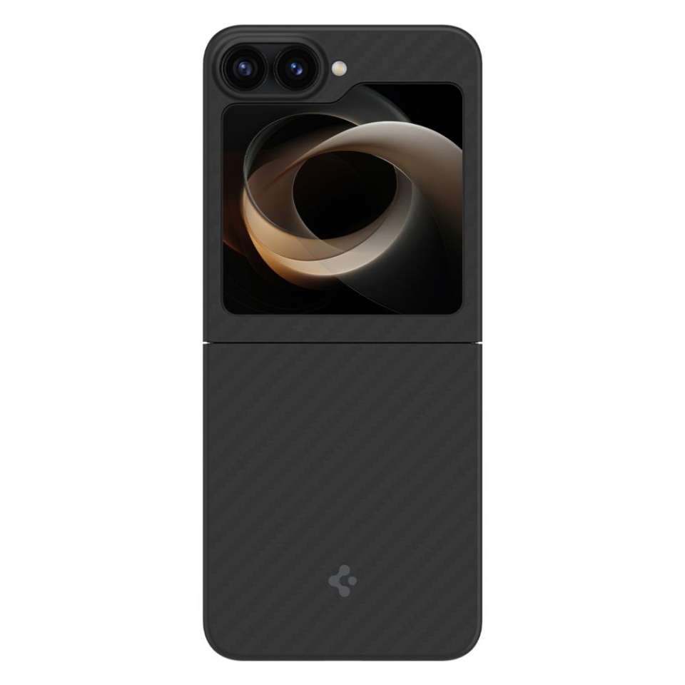 Husa pentru Samsung Galaxy Z Flip6 din silicon premium, Spigen Air Skin - Negru aramid - 2 | YEO