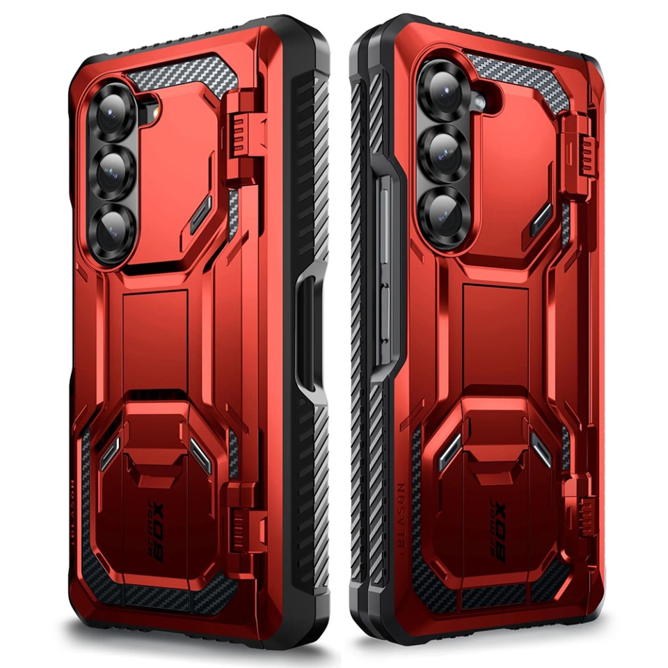 Husa pentru Samsung Galaxy Z Fold6, Kickstand, AntiSock, I-Blason Armorbox - Rosu - 1 | YEO