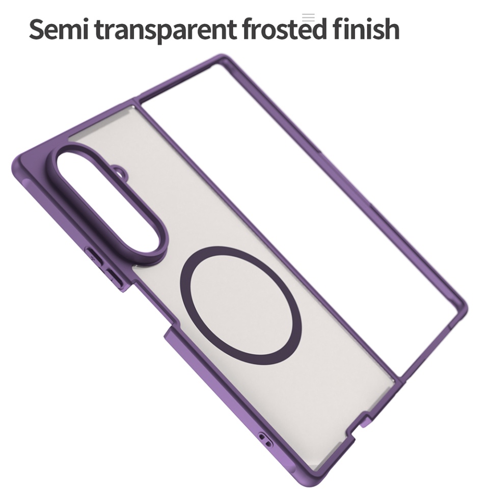 Husa pentru Samsung Galaxy Z Fold7, SKYDDAR INNOVATION, HaloFrost MagSafe II, Antisoc, set cu sticker, Mov - 2 | YEO