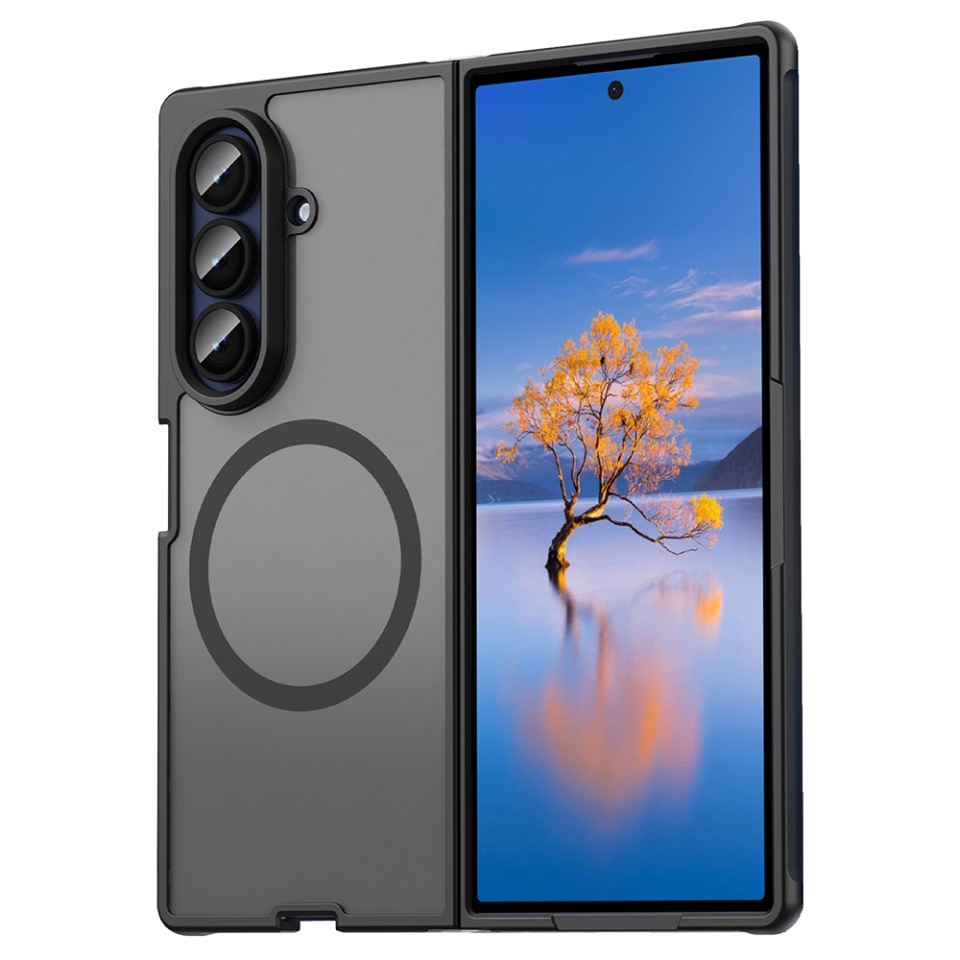 Husa pentru Samsung Galaxy Z Fold7, SKYDDAR INNOVATION, HaloFrost MagSafe II, Antisoc, set cu sticker, Negru