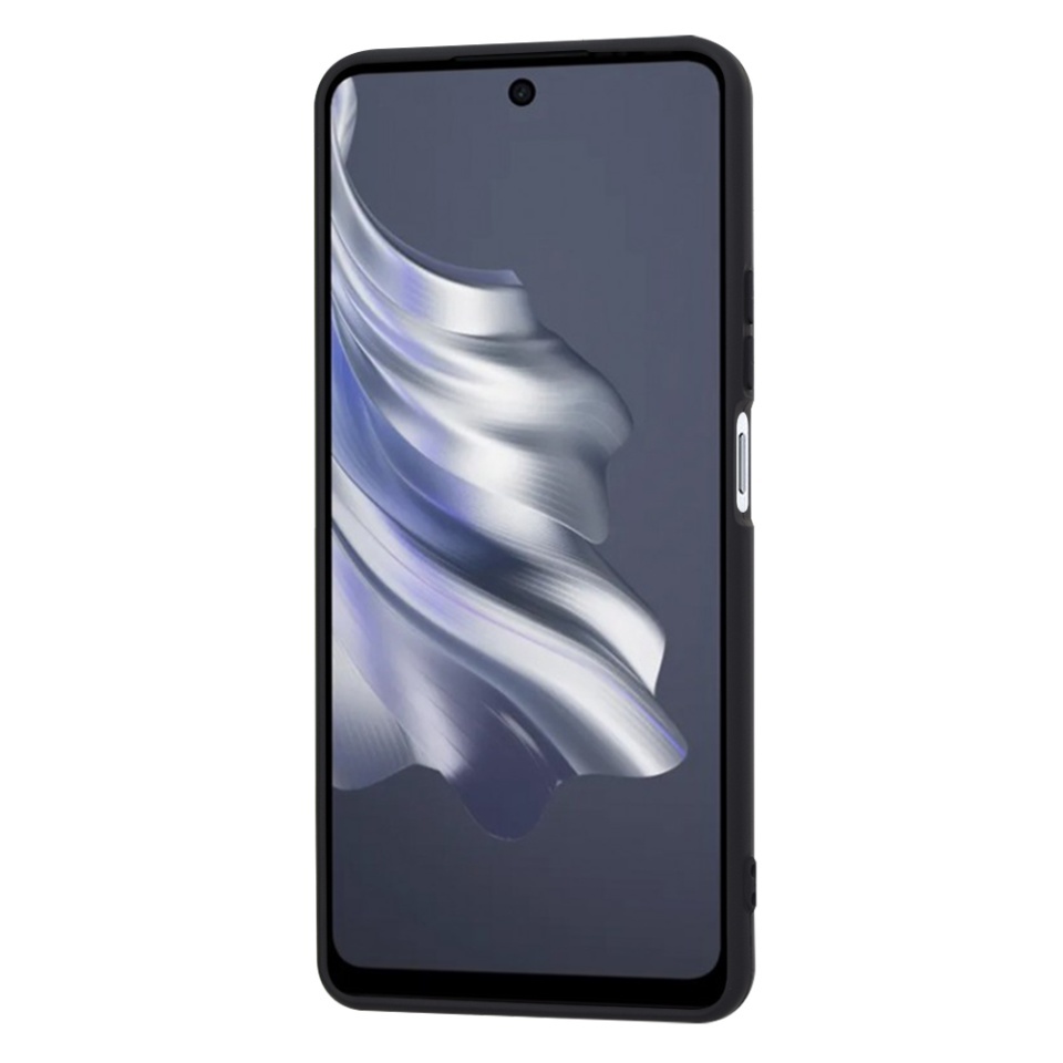 Husa pentru Tecno Spark 20 Pro, SKYDDAR INNOVATION, din Silicon Catifelat, SoftElegance, set cu sticker, Negru - 1 | YEO