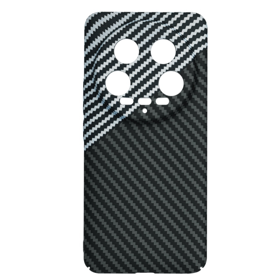 Husa pentru Xiaomi 14 Ultra, SKYDDAR INNOVATION, textura carbon, Carbonite FiberShell, set cu sticker, Gri, - 3 | YEO