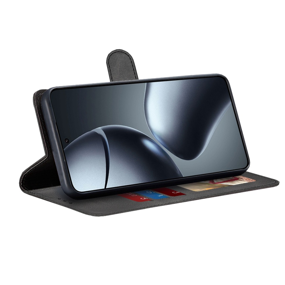 Husa pentru Xiaomi 14T Pro, SKYDDAR INNOVATION, Diary Book, tip carte, cu Portofel Interior, Antisoc, Negru, set cu sticker - 1 | YEO
