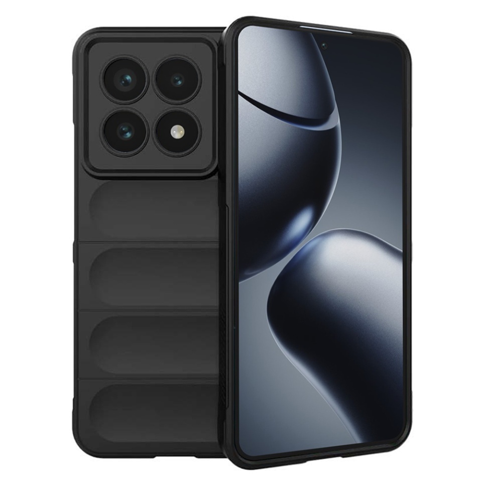 Husa pentru Xiaomi 14T Pro, SKYDDAR INNOVATION, Magic Shield, din Silicon Mat, set cu sticker, Negru