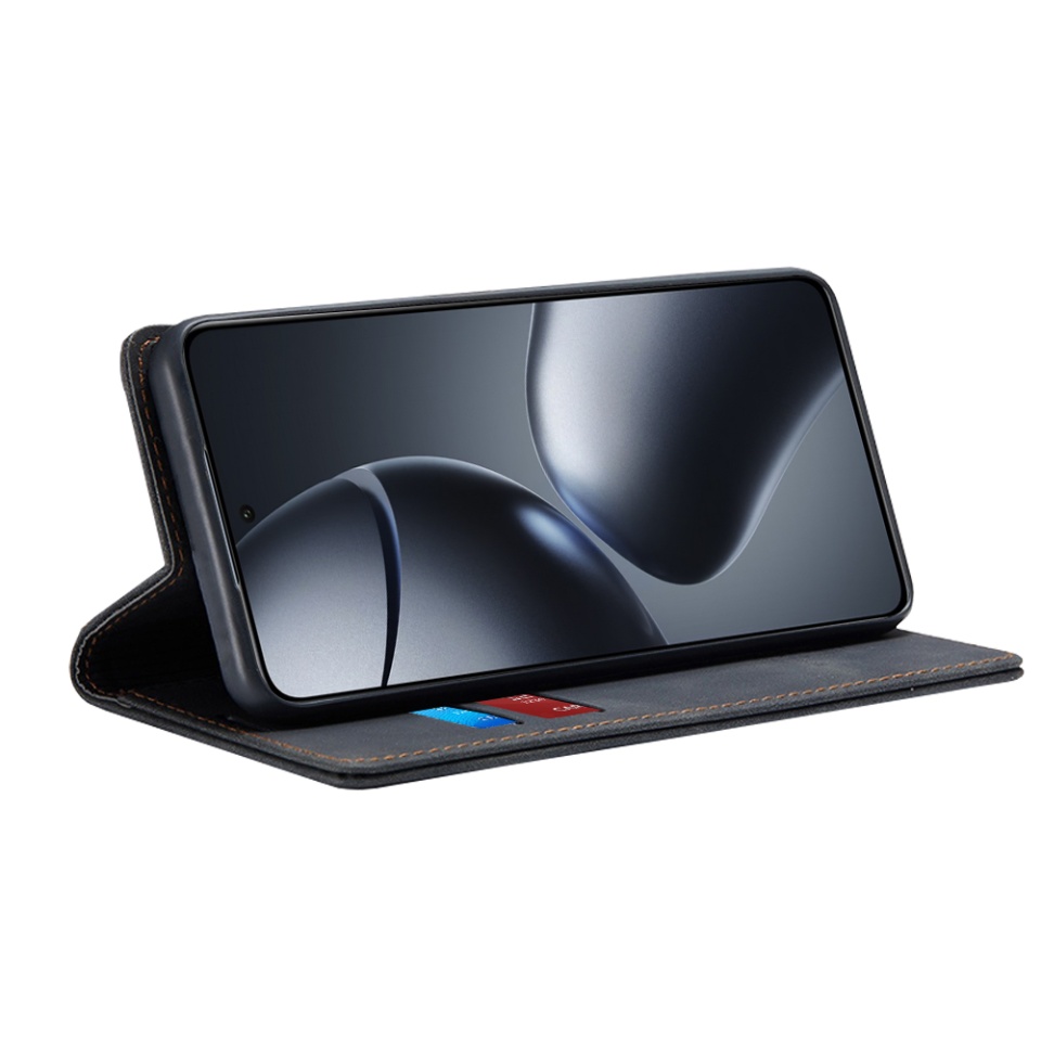 Husa pentru Xiaomi 14T Pro, SKYDDAR INNOVATION, Soft Wallet, tip Carte din piele Eco Premium, cu Portofel Interior, Negru, set cu sticker - 1 | YEO
