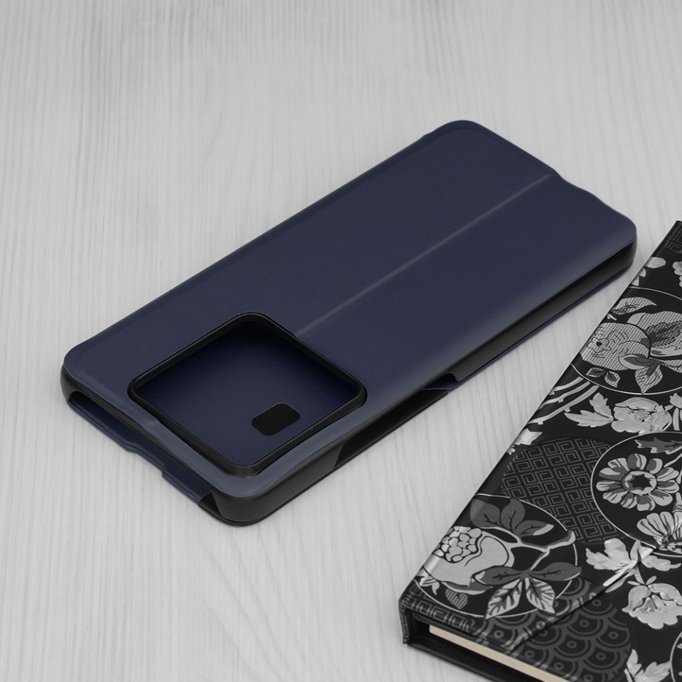 Husa pentru Xiaomi 14T Pro tip carte, Skyddar Eco View Leather - Albastru - 1 | YEO