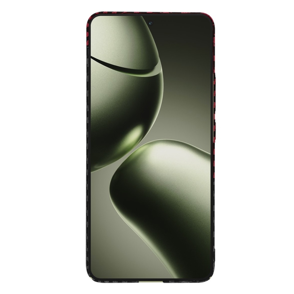 Husa pentru Xiaomi 14T, SKYDDAR INNOVATION, textura carbon, Carbonite FiberShell, set cu sticker, Rosu inchis, - 1 | YEO