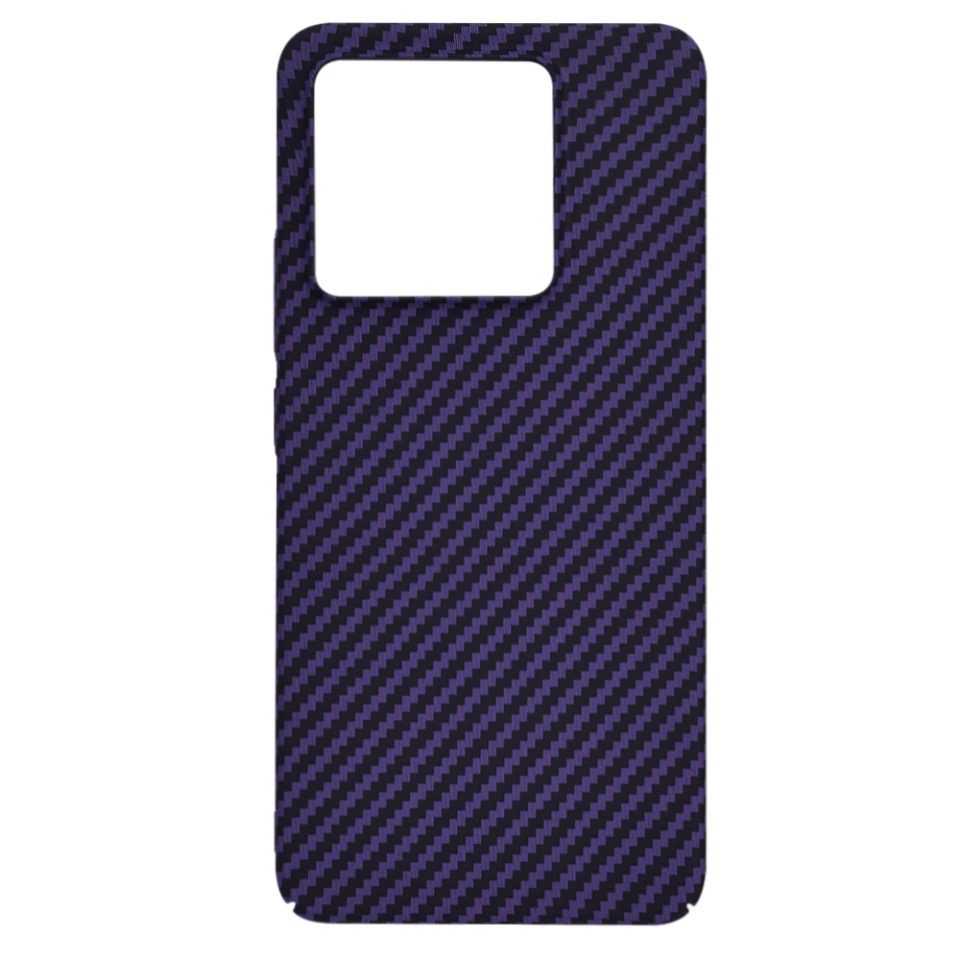 Husa pentru Xiaomi 14T, SKYDDAR INNOVATION, textura carbon, Carbonite FiberShell, set cu sticker, Mov, - 3 | YEO