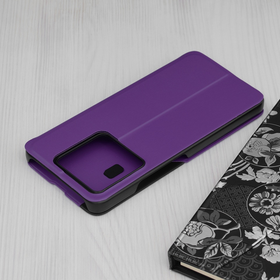 Husa pentru Xiaomi 14T tip carte, Skyddar Eco View Leather - Mov - 1 | YEO