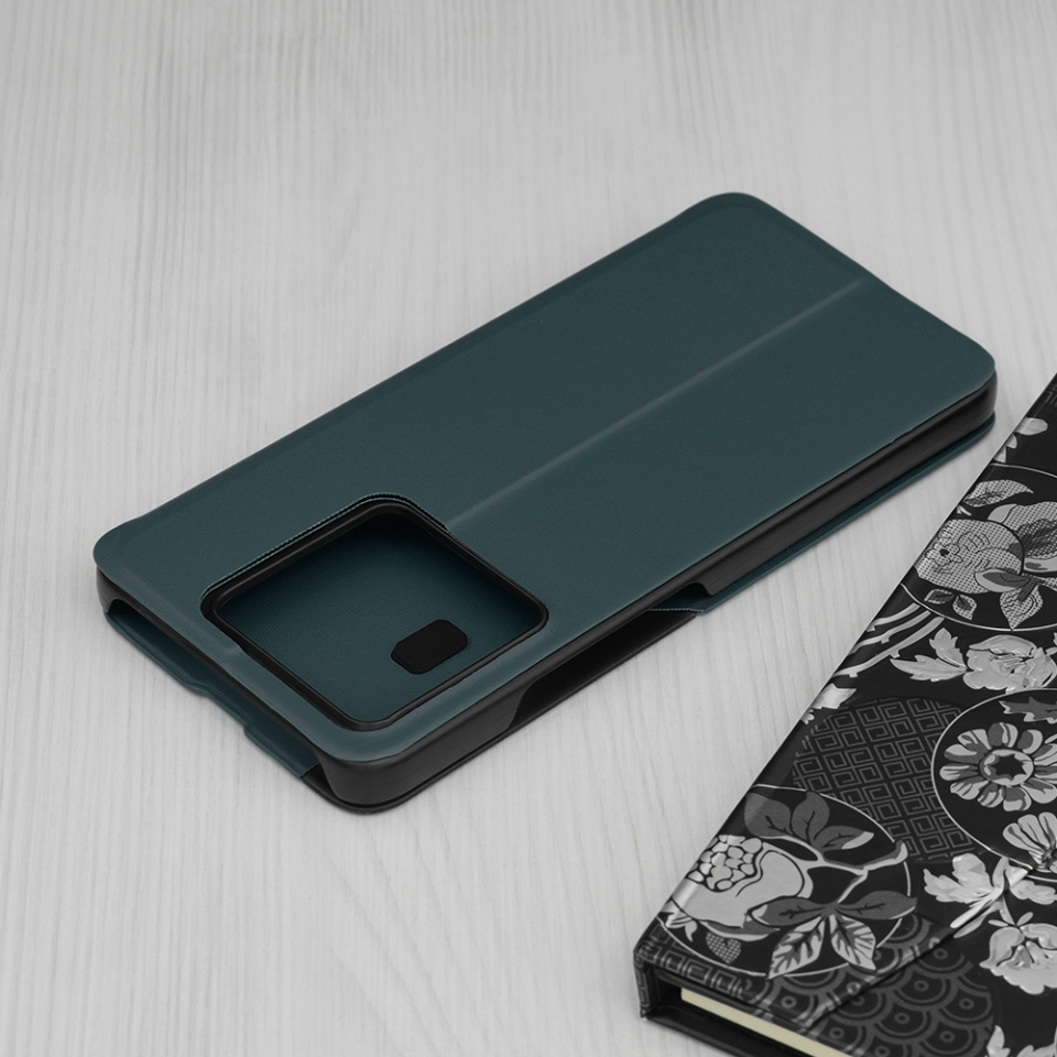 Husa pentru Xiaomi 14T tip carte, Skyddar Eco View Leather - Verde - 1 | YEO