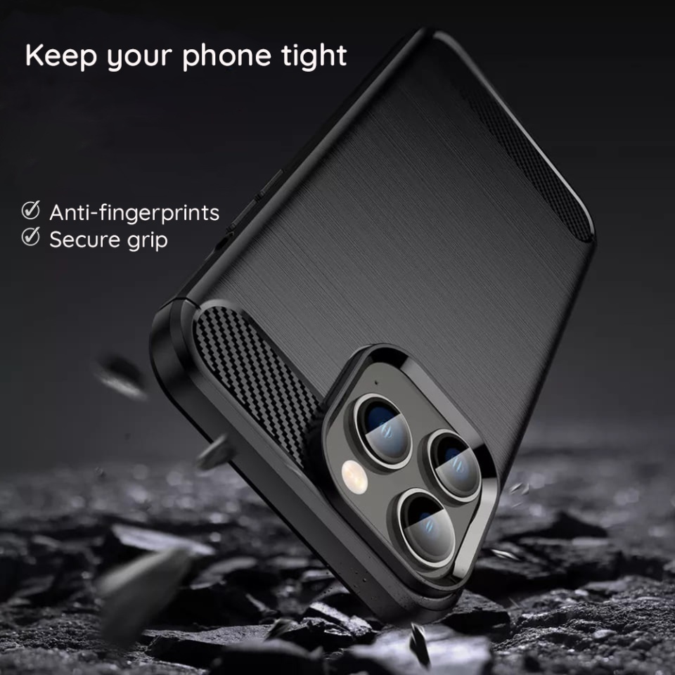 Husa pentru Xiaomi 15 din Silicon Premium, Slim, cu textura Fibra Carbon - Negru - 3 | YEO