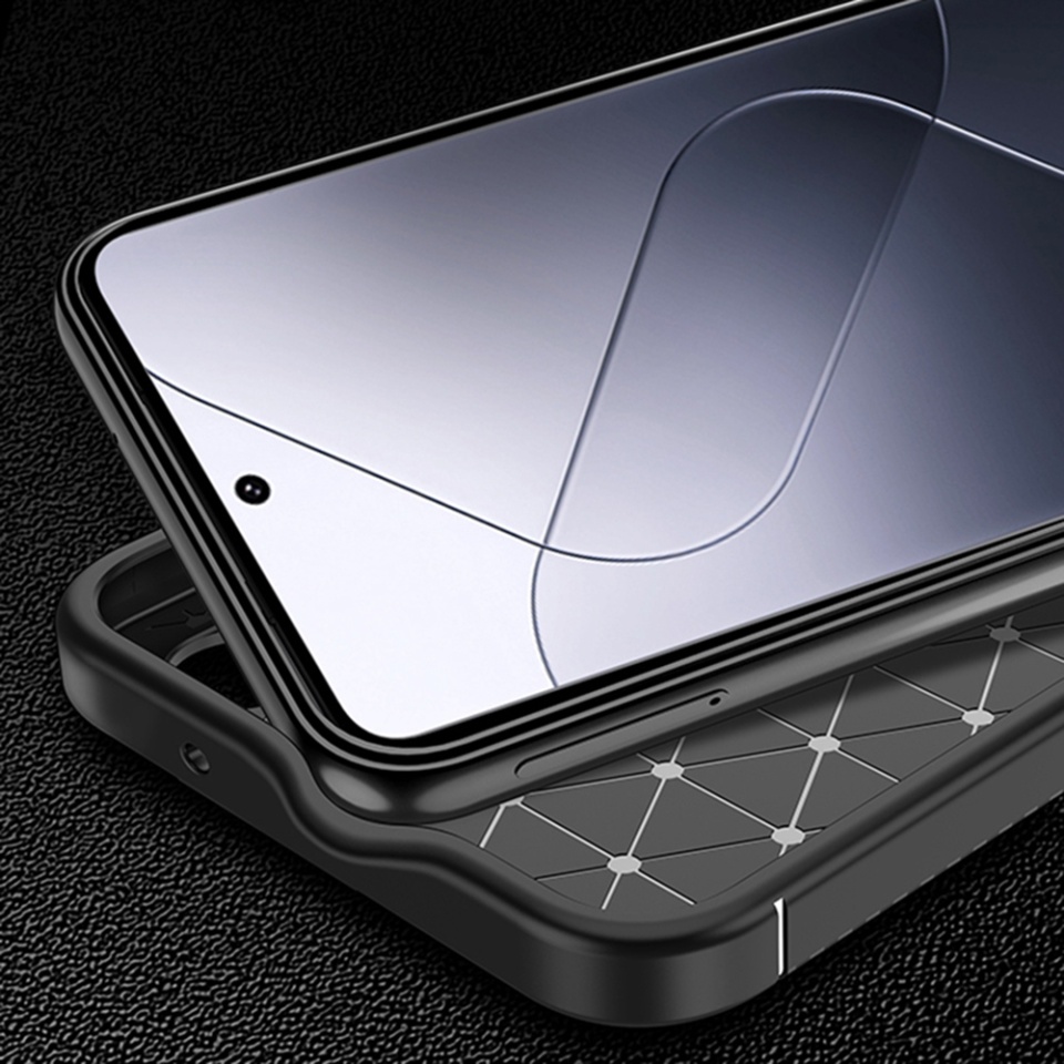 Husa pentru Xiaomi 15 Pro, SKYDDAR INNOVATION, CarbonFiber, Antisoc, Negru, set cu sticker - 2 | YEO