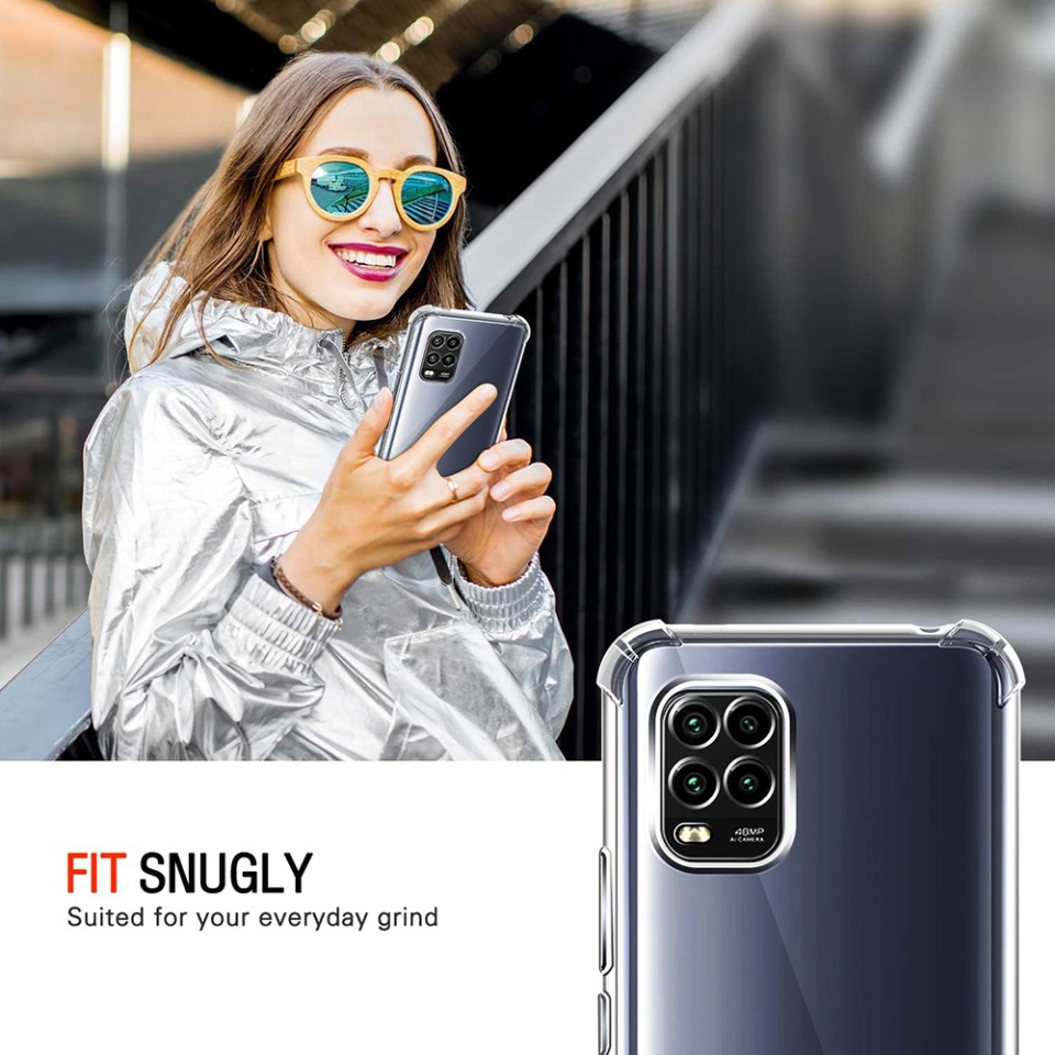Husa pentru Xiaomi Mi 10 Lite , SKYDDAR INNOVATION, Shockproof Clear din Silicon Slim, Transparenta, set cu sticker - 3 | YEO