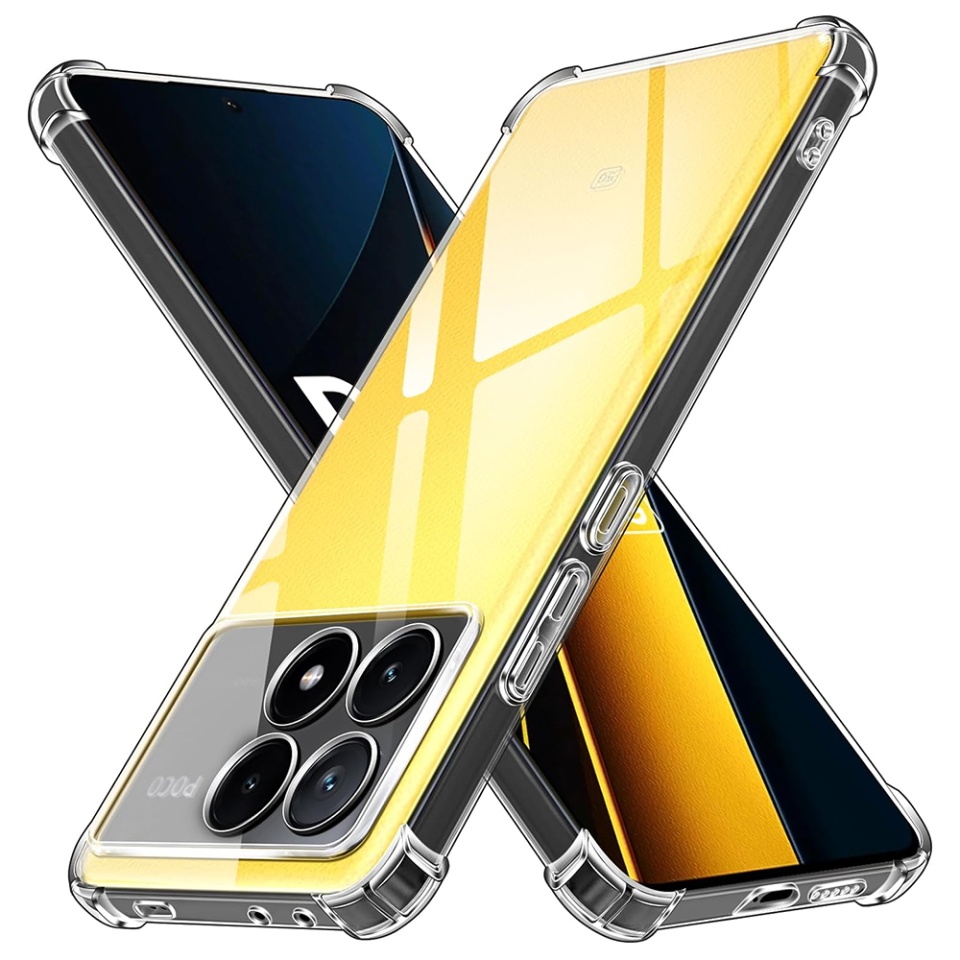 Husa pentru Xiaomi Poco X6 Pro , SKYDDAR INNOVATION, Shockproof Clear din Silicon Slim, Transparenta, set cu sticker