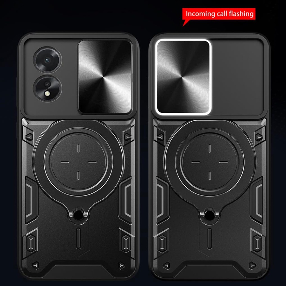 Husa pentru Xiaomi Redmi 13 / Poco M6 4G, cu inel magnetic si suport ajustabil, protectie completa camera, SKDR SafeCover - Negru - 2 | YEO