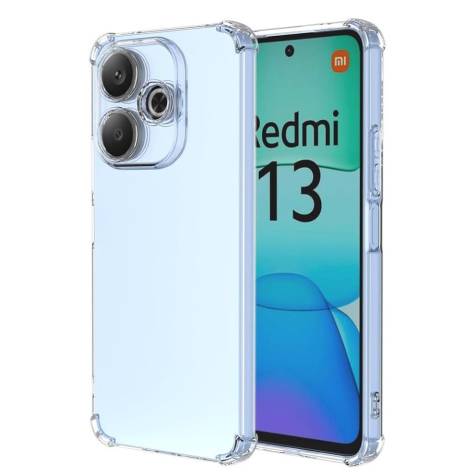 Husa pentru Xiaomi Redmi 13 / Poco M6 4G , SKYDDAR INNOVATION, Shockproof Clear din Silicon Slim, Transparenta, set cu sticker