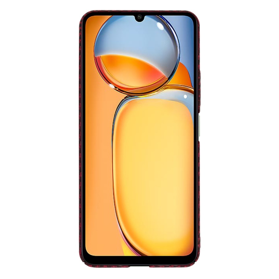 Husa pentru Xiaomi Redmi 13C 4G / Poco C65 / Redmi 13C 5G, SKYDDAR INNOVATION, textura carbon, Carbonite FiberShell, set cu sticker, Rosu, - 1 | YEO