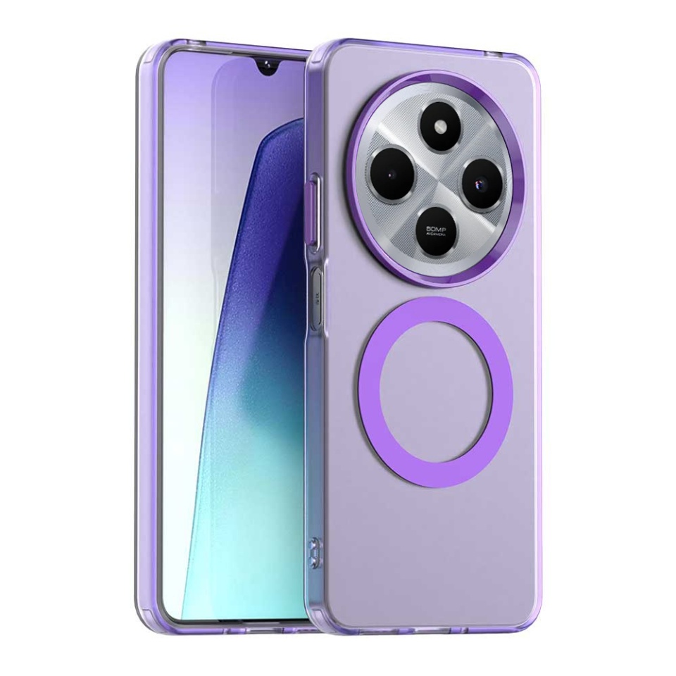 Husa pentru Xiaomi Redmi 14C / Poco C75, SKYDDAR INOVATION, CandyCase, Magsafe, set cu sticker, Mov