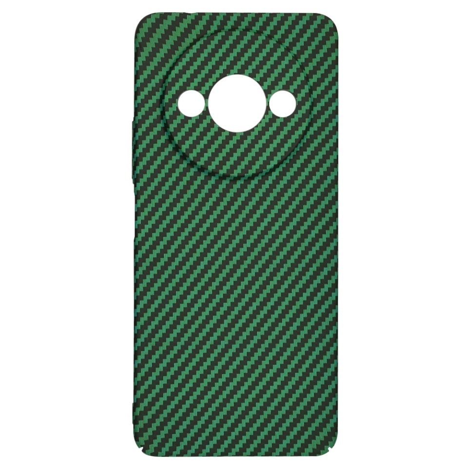 Husa pentru Xiaomi Redmi A3, SKYDDAR INNOVATION, textura carbon, Carbonite FiberShell, set cu sticker, Verde, - 3 | YEO