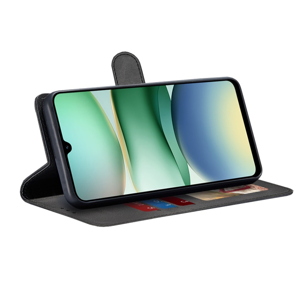 Husa pentru Xiaomi Redmi A5 4G (Regional), SKYDDAR INNOVATION, Diary Book, tip carte cu Portofel Interior, Antisoc, set cu sticker, Negru - 2 | YEO