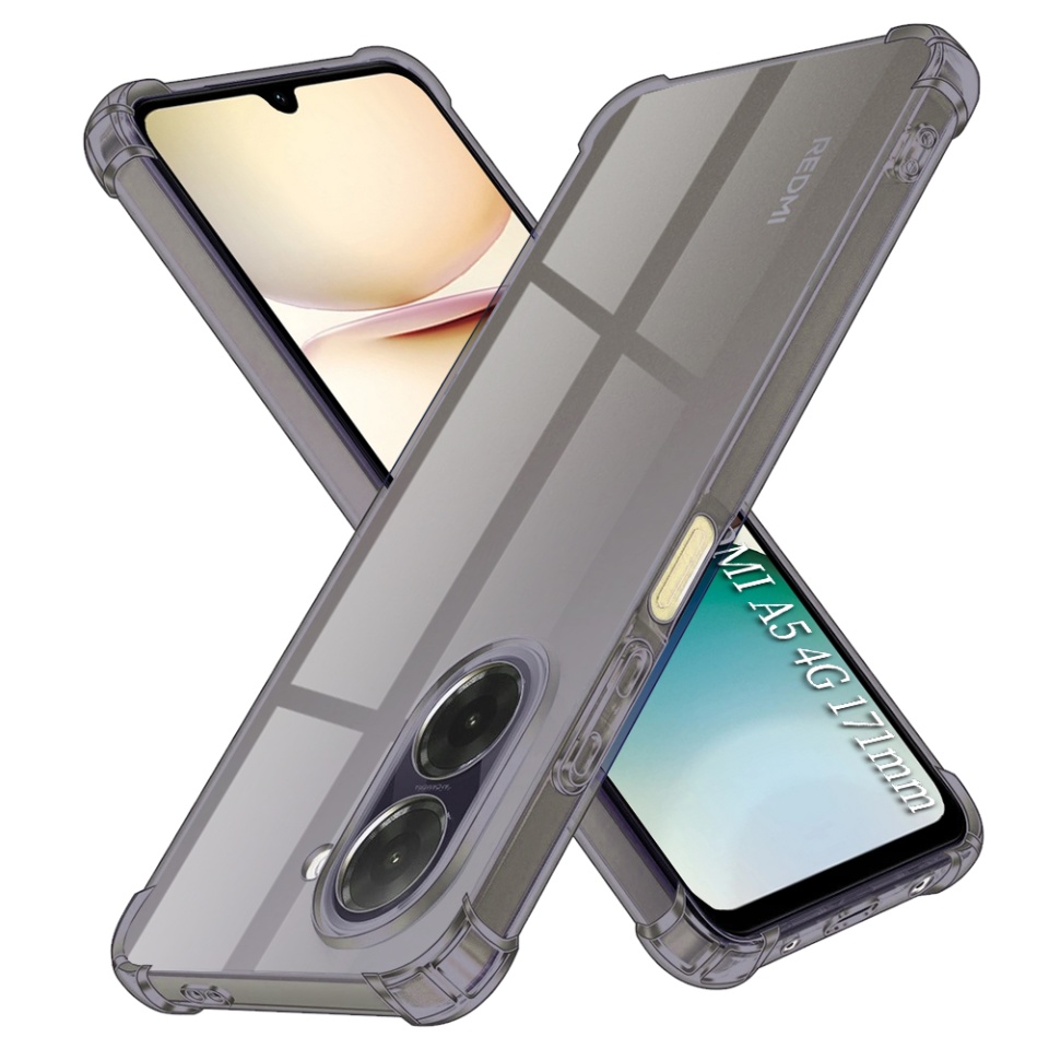 Husa pentru Xiaomi Redmi A5 4G (Standard), SKYDDAR INNOVATION, Shockproof Clear Silicone, Silicon Slim, set cu sticker, Fumuriu