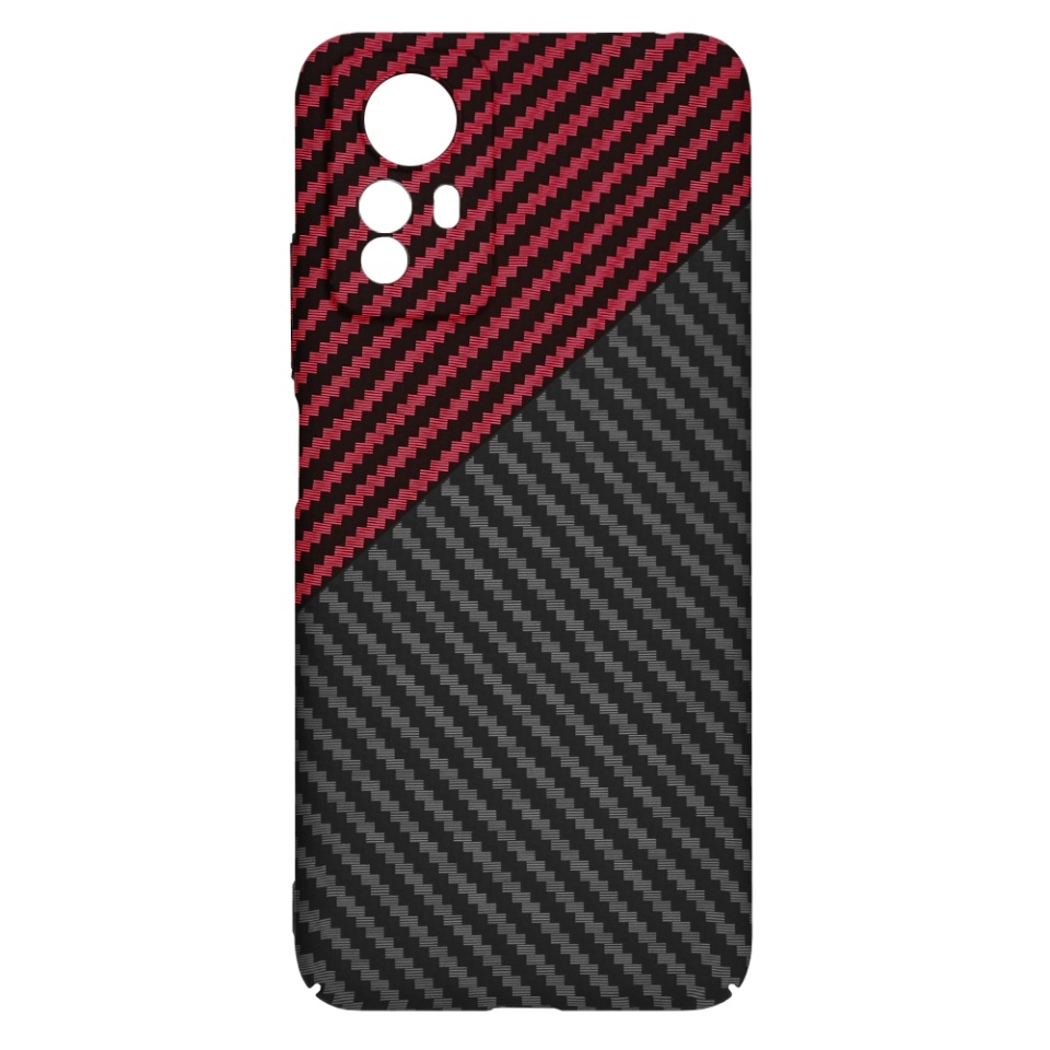 Husa pentru Xiaomi Redmi Note 12S, Finisaj Premium cu Textura de Carbon, Design Elegant, SKDR CarbonFlex - Rosu inchis - 3 | YEO