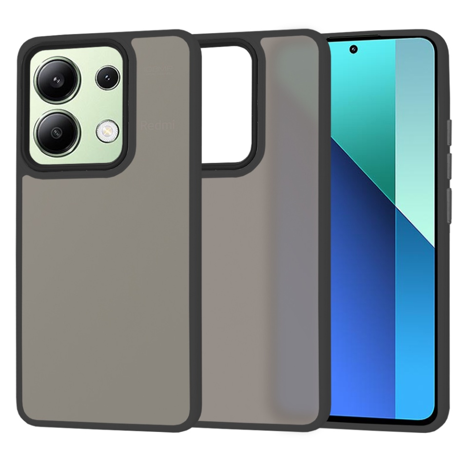 Husa pentru Xiaomi Redmi Note 13 4G, ce Absoarbe Cele mai Aspre Socuri, Skyddar Frosted - Negru