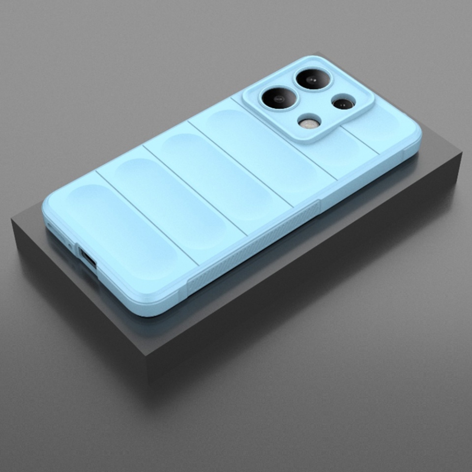 Husa pentru Xiaomi Redmi Note 13 4G, SKYDDAR INNOVATION, Magic Shield, din Silicon Mat, set cu sticker, Bleu - 2 | YEO