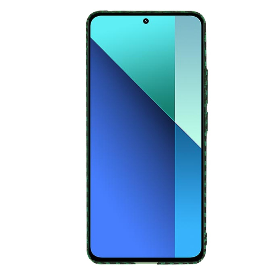 Husa pentru Xiaomi Redmi Note 13 4G, SKYDDAR INNOVATION, textura carbon, Carbonite FiberShell, set cu sticker, Verde, - 1 | YEO