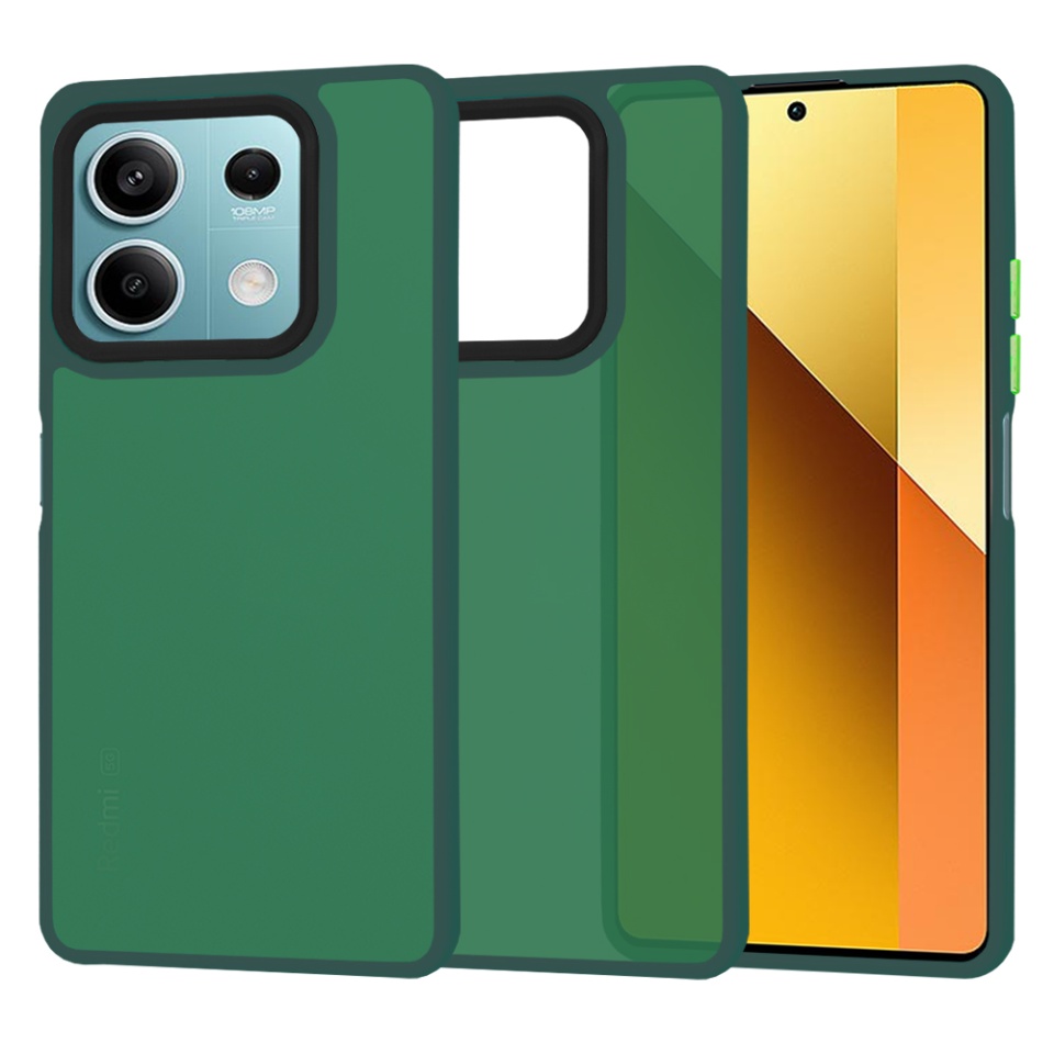 Husa pentru Xiaomi Redmi Note 13 5G, ce Absoarbe Cele mai Aspre Socuri, Skyddar Frosted - Verde inchis