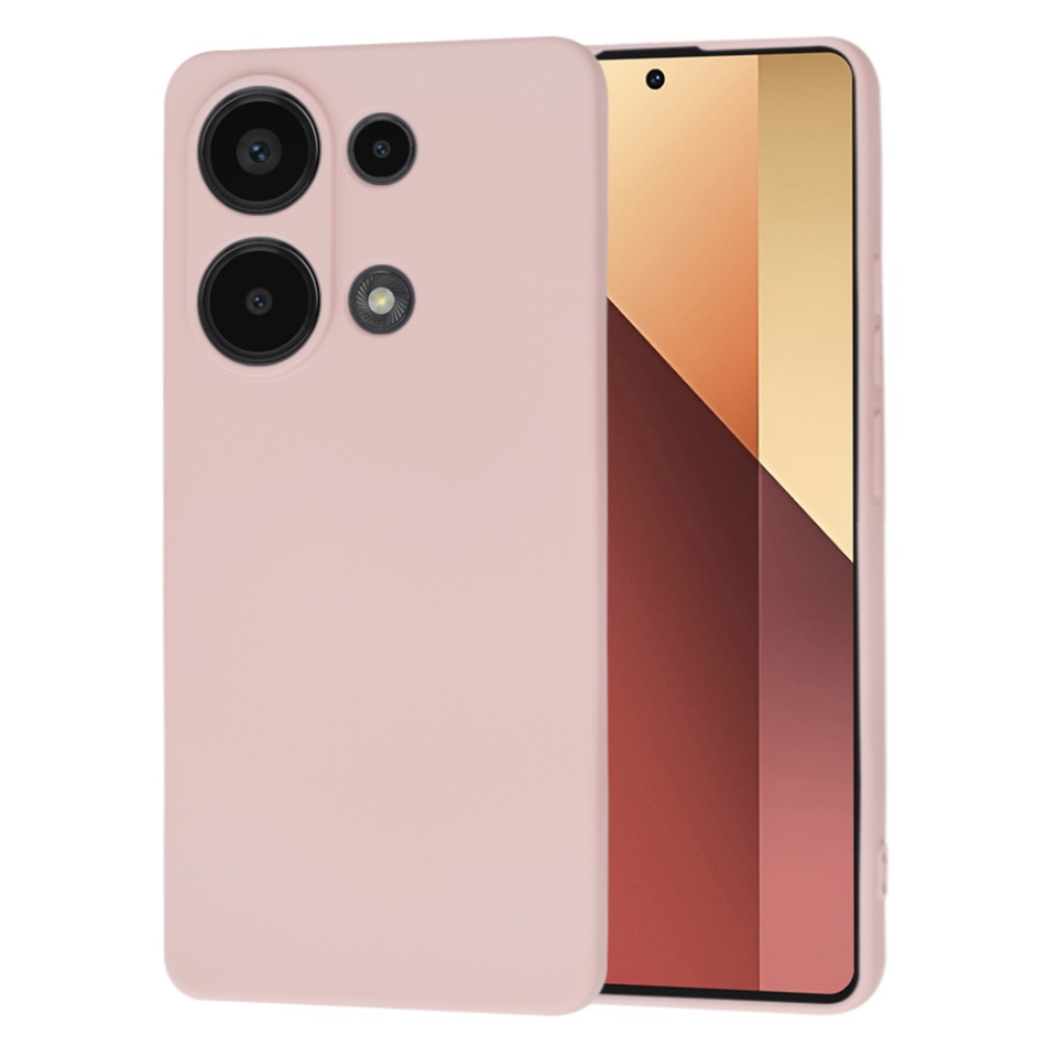 Husa pentru Xiaomi Redmi Note 13 Pro 4G / Poco M6 Pro 4G din Silicon Catifelat, Protectie Premium, Skyddar SoftElegance - Roz pudra