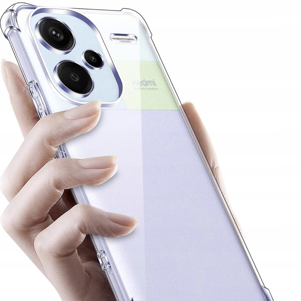 Husa pentru Xiaomi Redmi Note 13 Pro+ 5G , SKYDDAR INNOVATION, Shockproof Clear din Silicon Slim, Transparenta, set cu sticker - 2 | YEO
