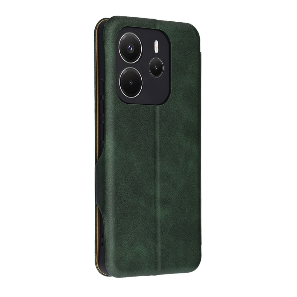 Husa pentru Xiaomi Redmi Note 14 4G (163.25 x 76.55 x 8.16mm), SKYDDAR INNOVATION, Pocket Safe, tip carte din Piele Ecologica, Suport Carduri, Inchidere Magnetica, set cu sticker, Verde - 3 | YEO
