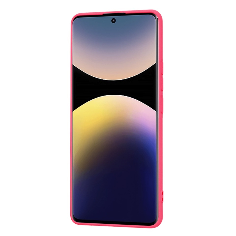 Husa pentru Xiaomi Redmi Note 14 Pro 5G / Poco X7, SKYDDAR INNOVATION, din Silicon Catifelat, SoftElegance, set cu sticker, Fucsia - 1 | YEO