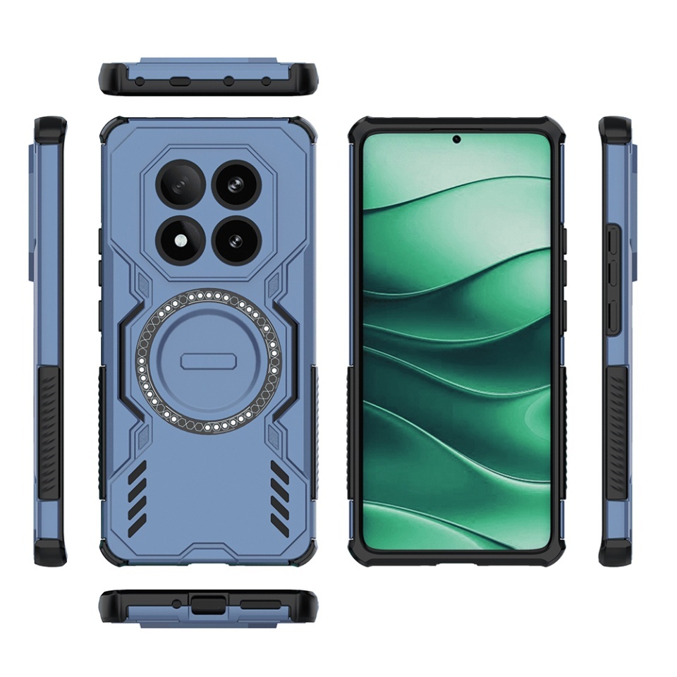 Husa pentru Xiaomi Redmi Note 14 Pro 5G / Poco X7, SKYDDAR INOVATION, ArmorMag, Magsafe, set cu sticker, Albastru - 3 | YEO