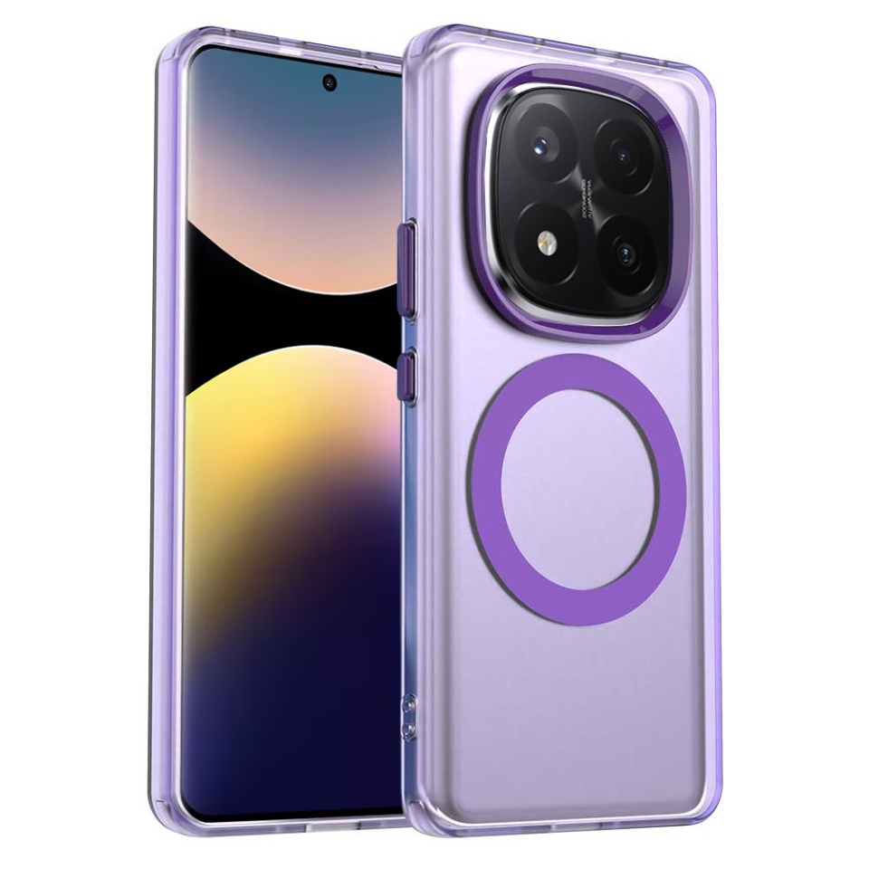 Husa pentru Xiaomi Redmi Note 14 Pro+ 5G, SKYDDAR INOVATION, CandyCase, Magsafe, set cu sticker, Mov