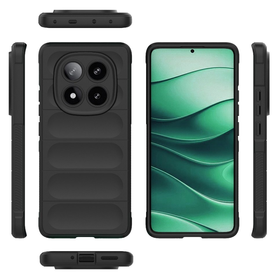Husa pentru Xiaomi Redmi Note 14 Pro eleganta, din silicon mat, SKDR Vogue - Negru - 1 | YEO