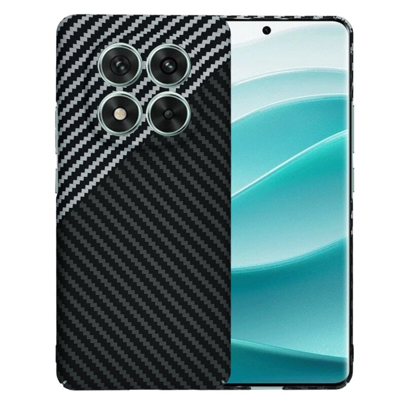 Husa pentru Xiaomi Redmi Note 14 Pro, Finisaj Premium cu Textura de Carbon, Design Elegant, SKDR CarbonFlex - Gri