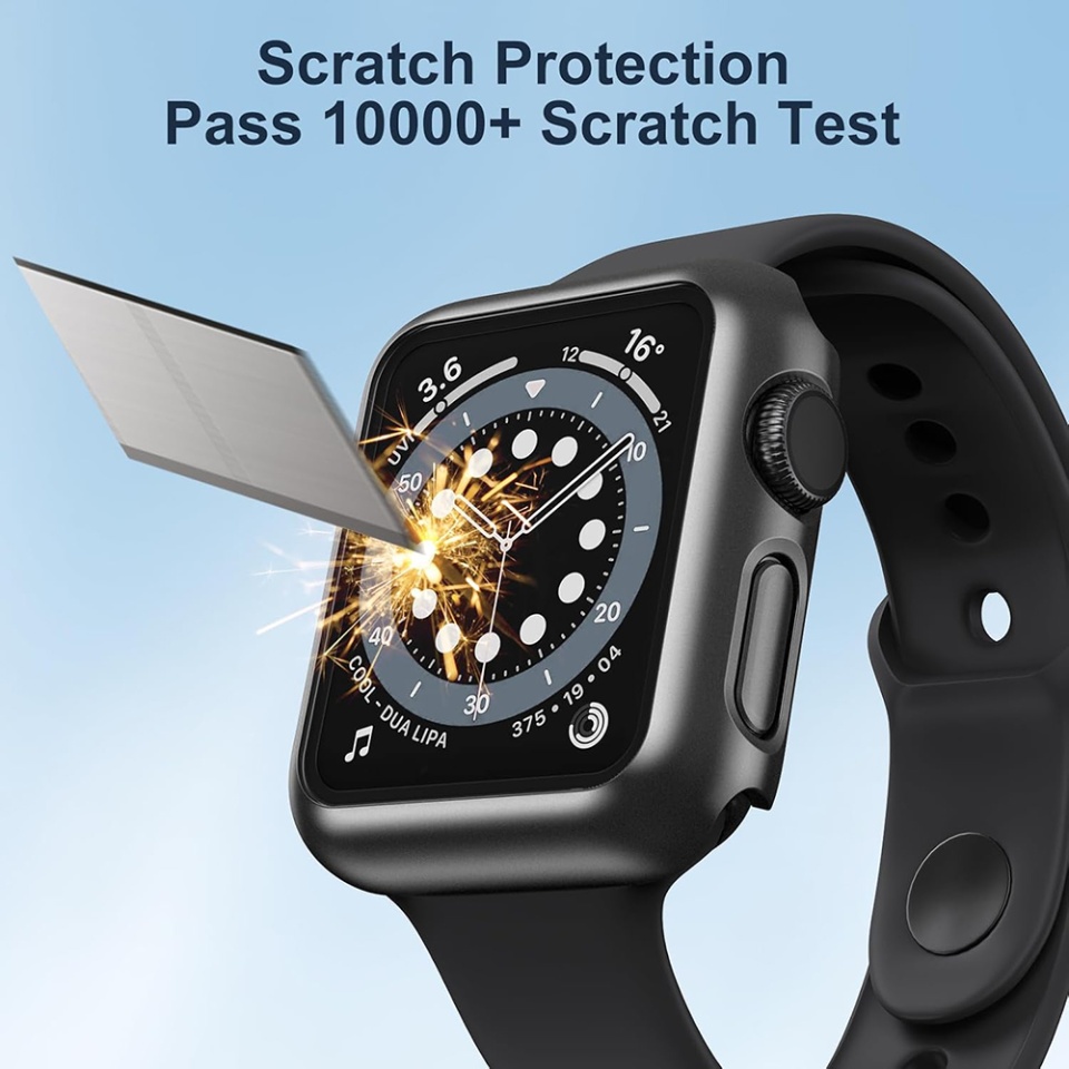 Husa Protectie 360°, Ultra-Subtire, Anti-Soc pentru Apple Watch 1 / 2 / 3 (42mm), Anti-Soc Full Screen - Negru - 1 | YEO