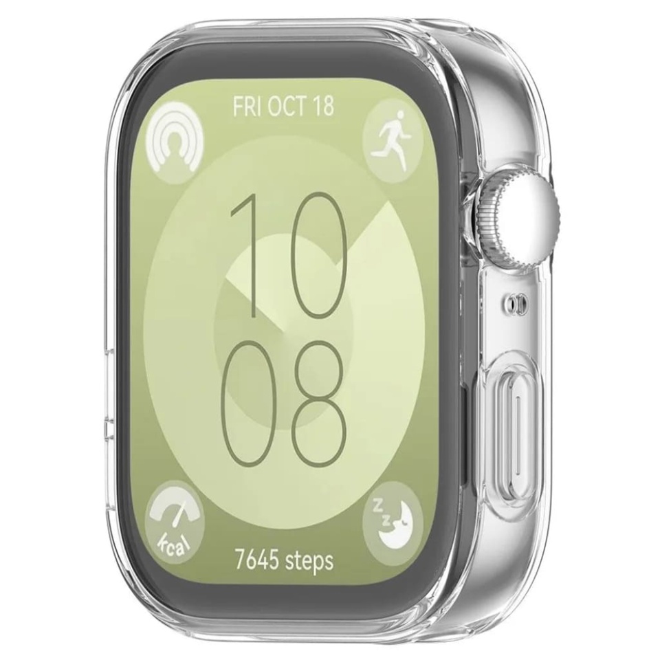 Husa Protectie 360°, Ultra-Subtire, Anti-Soc pentru Huawei Watch Fit 3, Anti-Soc Full Screen - Transparenta - 1 | YEO