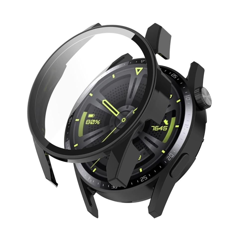 Husa Protectie 360°, Ultra-Subtire, Anti-Soc pentru Huawei Watch GT 3 (42mm), Anti-Soc Full Screen - Negru