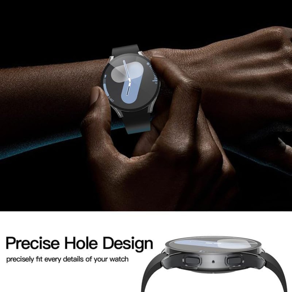 Husa Protectie 360°, Ultra-Subtire, Anti-Soc pentru Samsung Galaxy Watch7 (44mm), Anti-Soc Full Screen - Transparenta - 3 | YEO