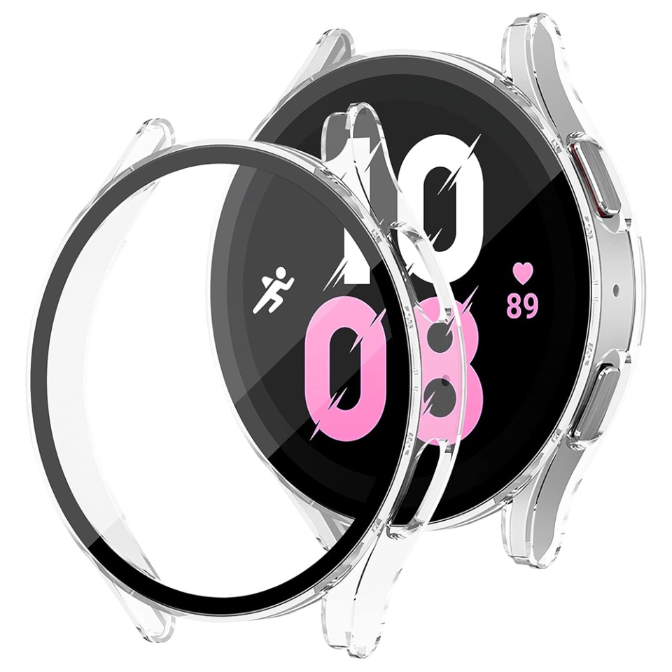 Husa Protectie 360°, Ultra-Subtire, Anti-Soc pentru Samsung Galaxy Watch4 / 5 (44mm), Anti-Soc Full Screen - Transparenta