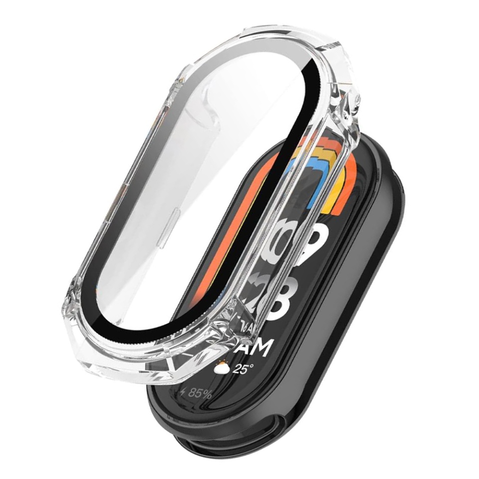 Husa Protectie 360°, Ultra-Subtire, Anti-Soc pentru Xiaomi Mi Band 9 / 9 NFC, Anti-Soc Full Screen - Transparenta