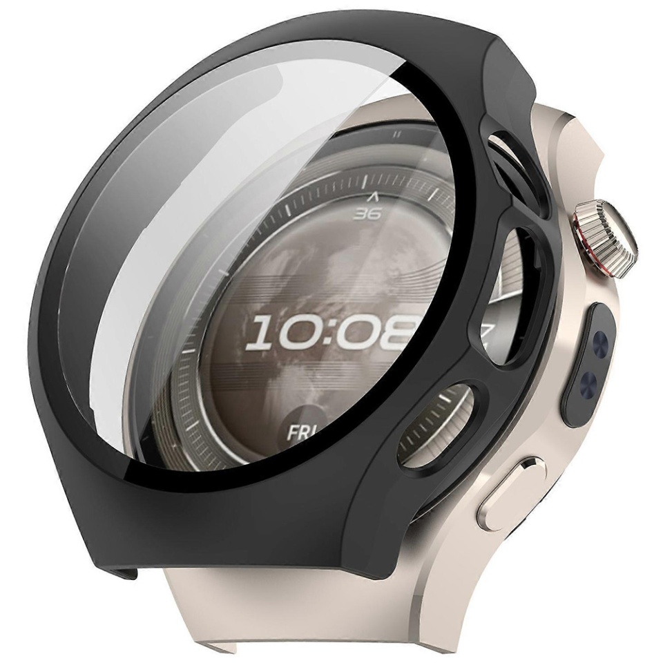 Husa protectie Smartwatch Huawei Watch 5 46mm, SKYDDAR INNOVATION, Defense360 Pro + Screen Protector, AntiSoc, set cu sticker, Negru